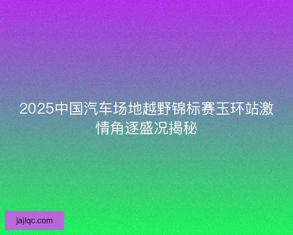 2025中国汽车场地越野锦标赛玉环站激情角逐盛况揭秘