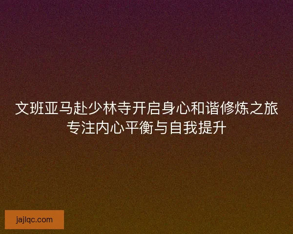 文班亚马赴少林寺开启身心和谐修炼之旅专注内心平衡与自我提升